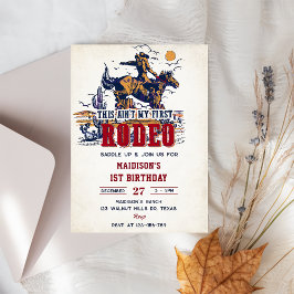 Western This Ain't My First Rodeo 2nd Birthday 招待状