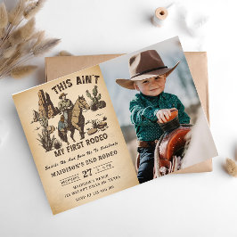 Western This Ain't My First Rodeo 2nd Birthday 招待状