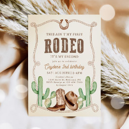 Western This Ain't My First Rodeo 2nd Birthday 招待状