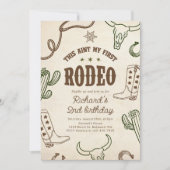 Western This Ain't My First Rodeo 2nd Birthday 招待状 (正面)