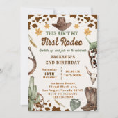 Western This Ain't My First Rodeo 2nd Birthday 招待状 (正面)