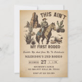 Western This Ain't My First Rodeo 2nd Birthday 招待状 (正面)