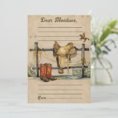 Western Time 素朴 Capsuleノートメッセージカード 招待状 (スタンド正面)