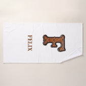 Western Tooled LeatherイニシャルモノグラムF バスタオル (バスタオル)