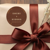 Western Tooled Rustic Terracotta Cream Wedding ラウンドシール