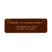 Western Tooled Rustic Terracotta Elegant Wedding ラベル (正面)