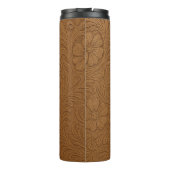 Western Tooled Suede Leather Print Thermal Tumbler タンブラー (裏面)