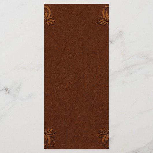 Western Tooled Terracotta Rustic Cowboy Wedding メニュー (裏面)