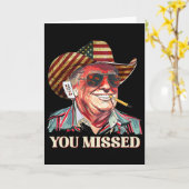 Western Trump Cowboy You Missed American Flag Cowb カード (黄色い花)