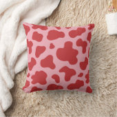 Western Valentines Day Cow Print Cowgirl Pink Red クッション (ブランケット)