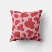 Western Valentines Day Cow Print Cowgirl Pink Red クッション (裏面)