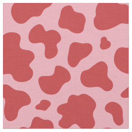 Western Valentines Day Cow Print Cowgirl Pink Red ファブリック