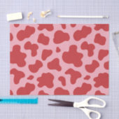 Western Valentines Day Cow Print Cowgirl Pink Red 薄葉紙 (クラフト)