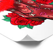 Western Valentines Day Cowgirl Boots Yeehaw Howdy  ポスター (角)