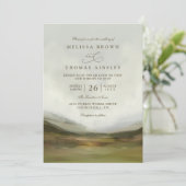 Western Valley Rustic Elegant QR Code Wedding 招待状 (スタンド正面)