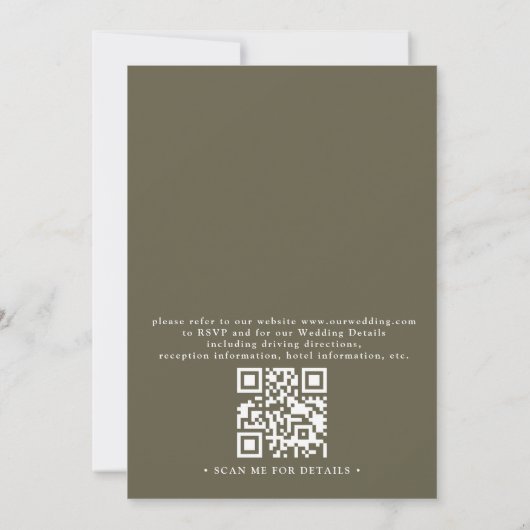 Western Valley Rustic Elegant QR Code Wedding 招待状 (裏面)