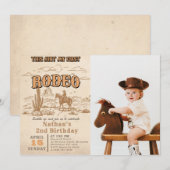 Western Vintage Rodeo 2nd Birthday Invitation 招待状 (正面/裏面)