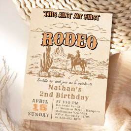Western Vintage Rodeo 2nd Birthday Invitation  招待状
