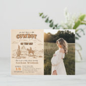 Western Vintage Rodeo Baby Shower Invitation  招待状 (スタンド正面)