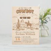 Western Vintage Rodeo Baby Shower Invitation 招待状 (スタンド正面)