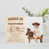 Western Vintage Rodeo Birthday Invitation 招待状 (スタンド正面)