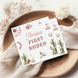 Western Vintage Rodeo Birthday Paper Napkin スタンダードカクテルナプキン