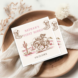Western Vintage Rodeo Birthday Paper Napkin スタンダードカクテルナプキン