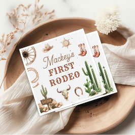 Western Vintage Rodeo Birthday Paper Napkin スタンダードカクテルナプキン