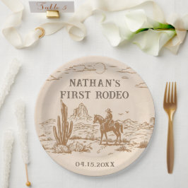 Western Vintage Rodeo Birthday Paper Plate ペーパープレート