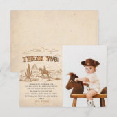 Western Vintage Rodeo Cowboy サンキューカード (正面/裏面)
