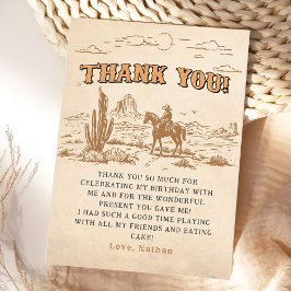 Western Vintage Rodeo Cowboy サンキューカード