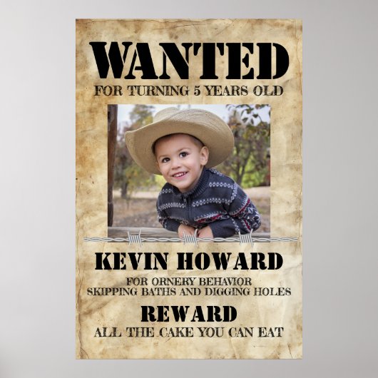 Western Wanted Birthday ポスター (正面)