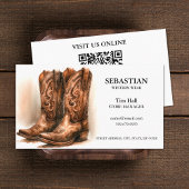Western Wear QR Code Business Cards 名刺