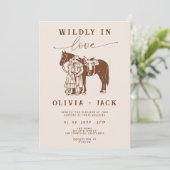 Western Wedding Wildly in love Hand Drawn  招待状 (スタンド正面)