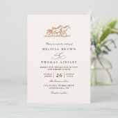 Western Wild Horses Rustic Country QR Code Wedding 招待状 (スタンド正面)