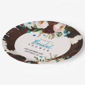 Western Wildflowers Rustic Boho ペーパープレート (アングル)