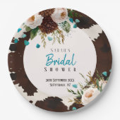 Western Wildflowers Rustic Boho ペーパープレート (正面)