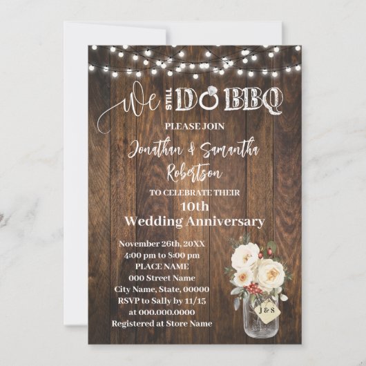 Western Winter We still do Wedding Anniversary 招待状 (正面)