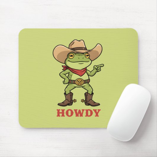 Western Yeehaw Frog Howdy Frog Funny Cowboy Meme マウスパッド (マウス)