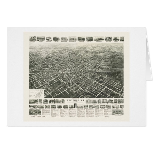 WestfieldのNJのパノラマ式の地図- 1929年 (正面横)