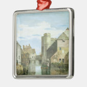 Westgate、カンタベリー(紙のbodycolour) メタルオーナメント (左)