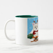 Westieおよびケアーン・テリアの冬休みのマグ ツートーンマグカップ (左)