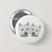 Westieかわいい犬 缶バッジ (正面&裏面)