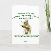 Westieのかわいいハッピーイースターはカードを望みます シーズンカード (裏面)