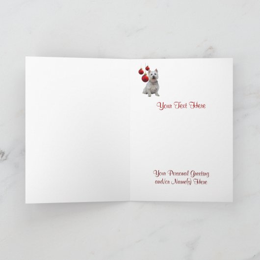 Westieのすばらしいクリスマスの願い-それをカスタマイズ! シーズンカード (内部)