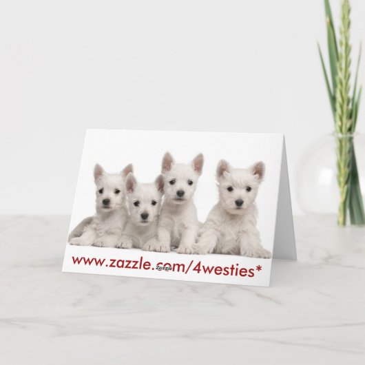 Westieのすばらしいクリスマスは4つを望みます-それをカスタマイズ シーズンカード