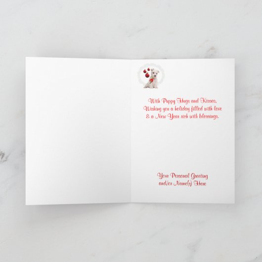 WestieのすばらしいクリスマスWishes3はそれを#2カスタマイズ シーズンカード (内部)