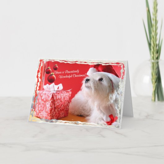 WestieのすばらしいクリスマスWishes4はそれを#2カスタマイズ シーズンカード (正面)