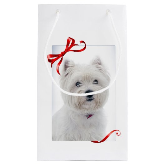 Westieのクリスマスのギフトバッグ スモールペーパーバッグ (裏面)
