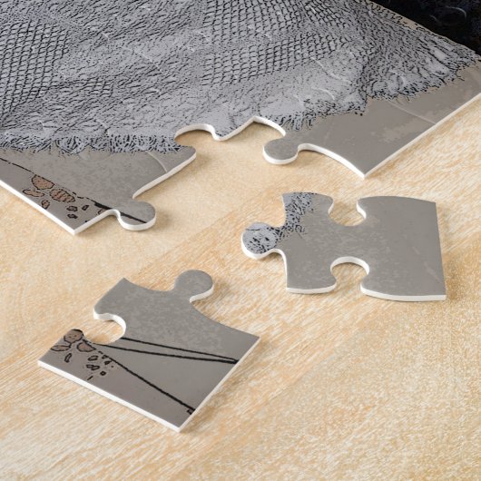 WESTIEのクリスマスの畏怖 ジグソーパズル (側面)